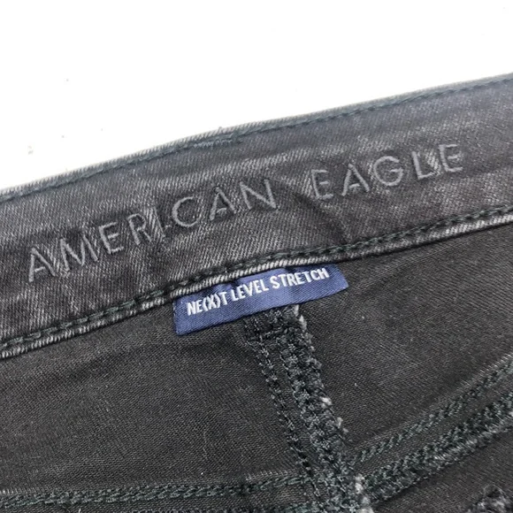 BUTTONFLY AMERICAN EAGLE SUPER HI-RISE SHORTIE JEAN SHORTS 6/28 ⭐️ - Picture 5 of 11